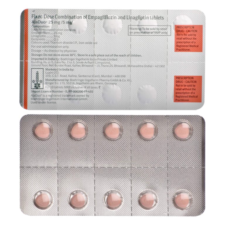 Ajaduo 25mg/5mg Tablet, Uses, Side Effects, Benefits, Price, Precautions, Substitute, Faq's